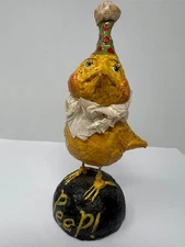 Debra Schoch Easter Peep Chick With Party Hat Folk Art Figurine Bethany Lowe