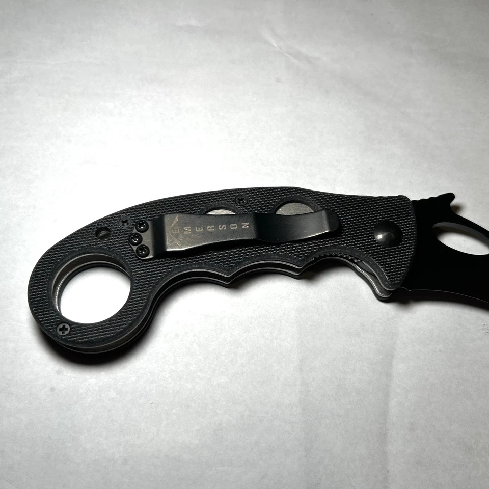 Cuchillo de bloqueo plegable Emerson Combat Karambit hoja negra de carey de 2,6 pulgadas Foto 3 de 4