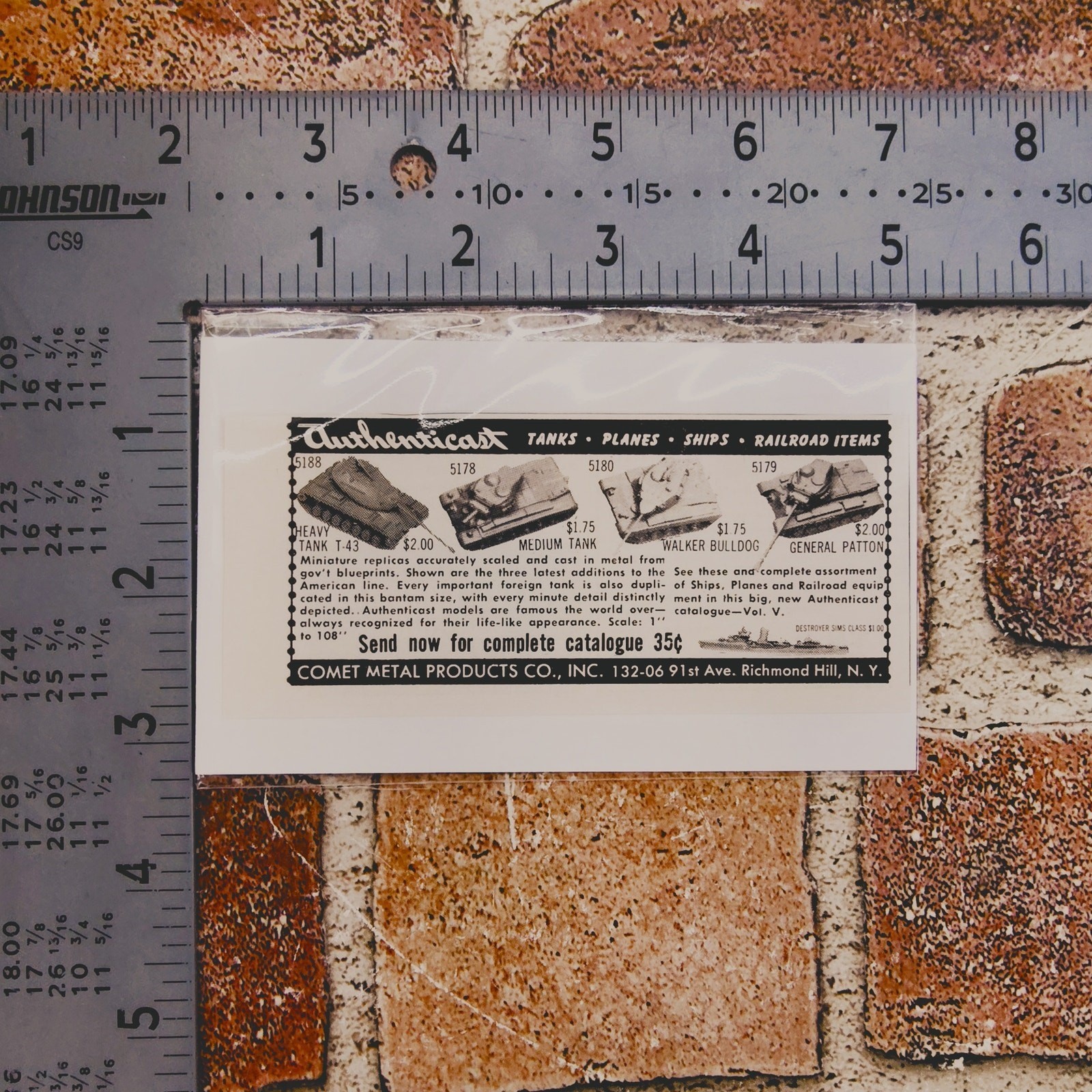 1956 Comet Metal Products Authenticast Tanks Planes Ships RR - Orig Vtg Print Ad