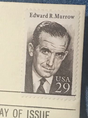 USA 🇺🇸 FDC 1994 Edward R. Morrow Journalist Stamp FDC and 22kt Gold - Picture 3 of 6