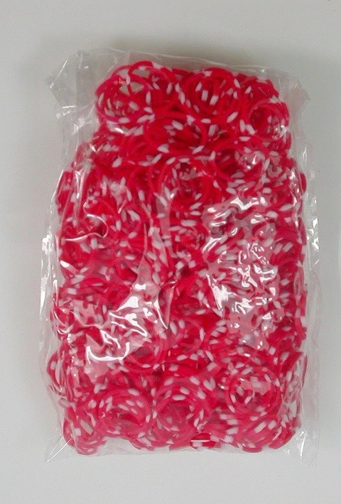 KNIGHT LOOM 2400 2.400 Stück 4x 600 LOOP Loops BANDS Gummibänder Farbe Rot Weiß