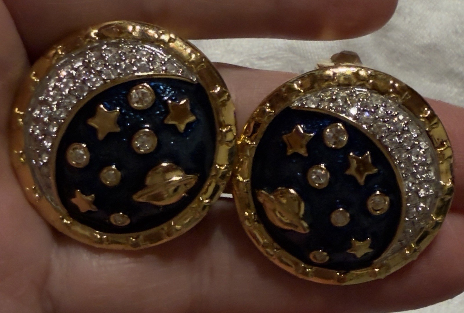 AUTHENTIC Daniel Swarovski Crystal Encrusted Moon… - image 9