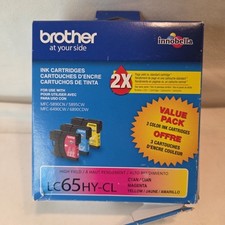 NEW OEM - BROTHER LC65HY-CL 3-PACK COLOR INK - Cyan Magenta Yellow LC653PKS 2027