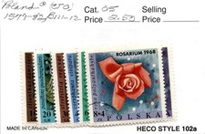 Poland, Postage Stamp, #1577-1582, B111-B112 Used, 1968 Flowers (AC)