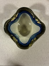 Vintage Murano Barbini Sommerso Art Glass Ashtray Heavy 1.1kg Ex Cond. 