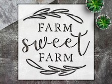 Stencil Farm Sweet Farm - Mylar, Country Home, Rustic Quote - StencilAir