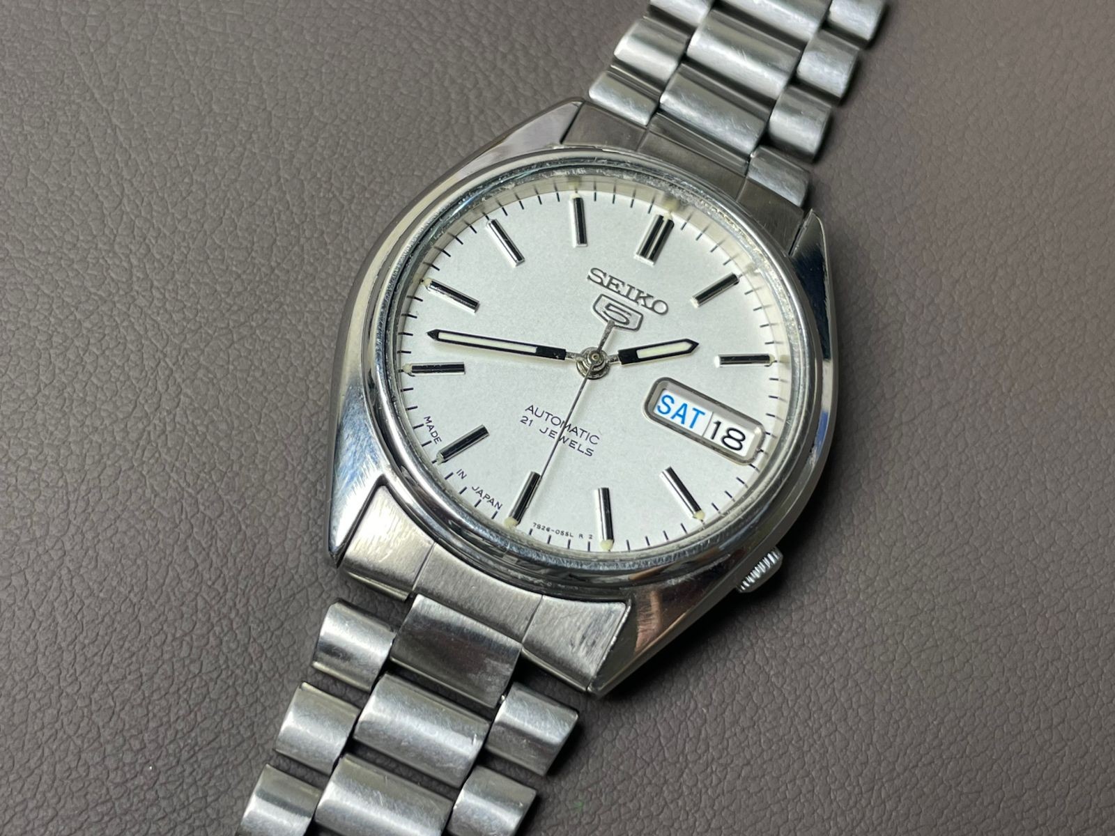 Seiko 5 Automatic 7S26-0060 White Dial 35mm Men's Watch