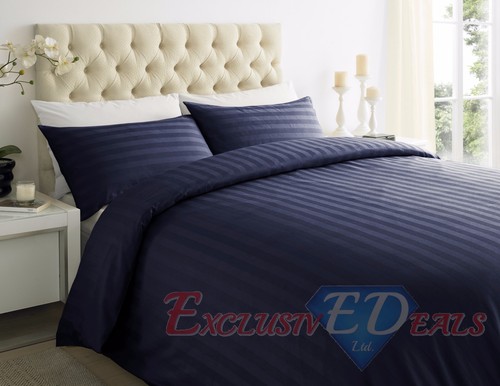 Set biancheria da letto copripiumone 100% cotone egiziano a righe sateen tutte le taglie 250 TC - Foto 9 di 22