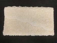 Vintage Hand Beaded Handbag Clutch Pearl White Hand Made In Hong Kong