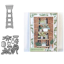Plants Shelf Metal Cutting Dies Stencils Scrapbooking Diy Embossing Paper Crafts