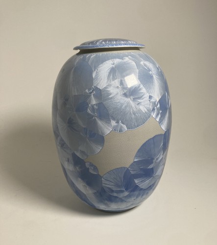 Vintage Studio Pottery PORCELAIN LARGE Crystalline Glaze Jar 11.5" Duly Mitchell - Picture 3 of 20