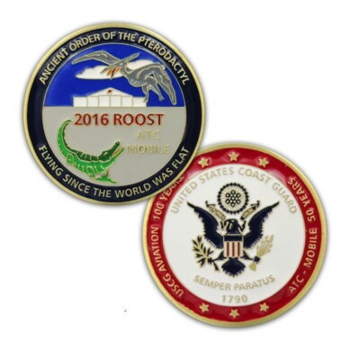 COAST GUARD AVIATION TRAINING CENTER USCGAS MOBILE ALABAMA  1.75'' CHALLENGE COIN