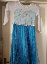 Elsa Dress Up for Girls Princess Costume  with  gloves Age 6-7 Years SEE DESCRI