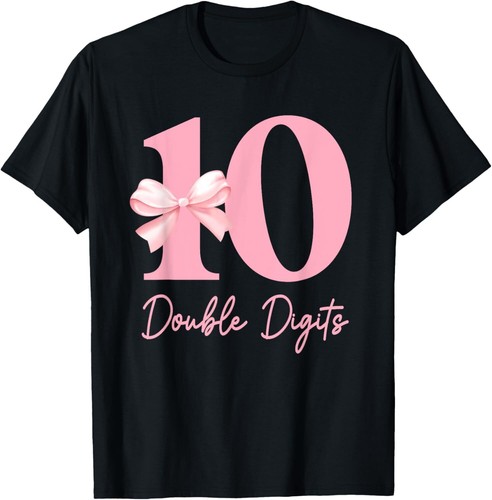 10 Double Digits 10th Birthday Girl Coquette 10 Year Old T-Shirt Hoodie - Picture 6 of 14