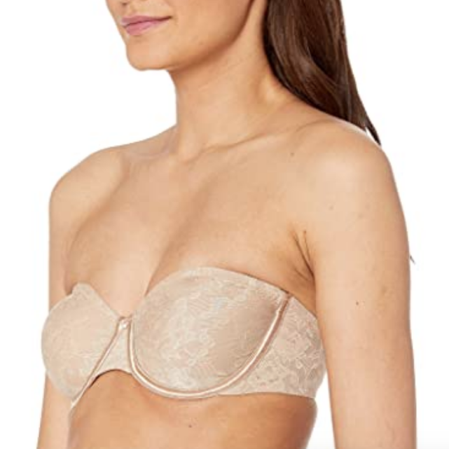 Le Mystere Lace Perfection Strapless Beige Bra L47511 Women's Size