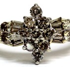 10k yellow gold .78ct SI1 light brown round diamond cluster ring 5.2g vintage — photo 2