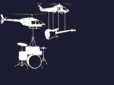 Aircraft helicopters music guitar drums minimalism Custom Gaming Mat Desk 3058