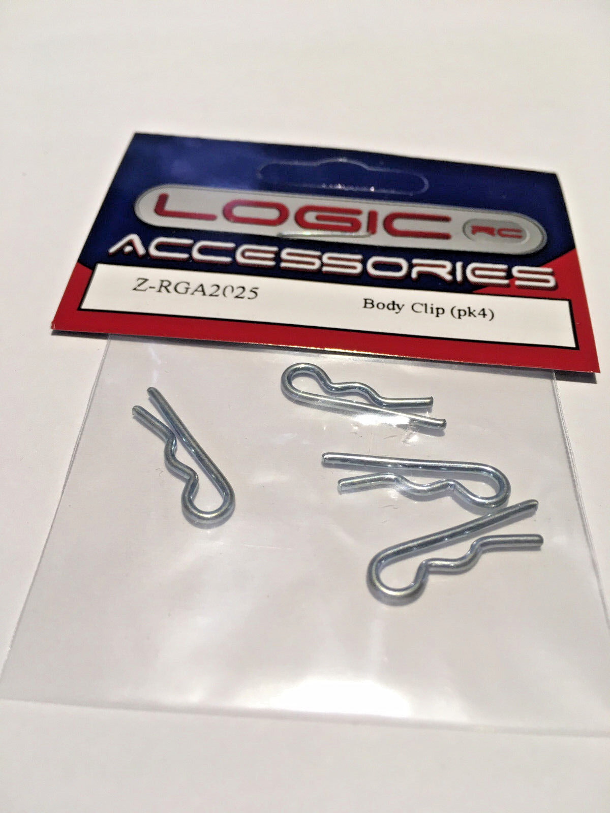 Logic Rc Small Body Shell Clips (pk 4) silver