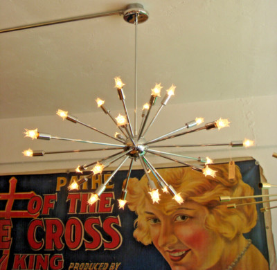 POLISHED CHROME SPUTNIK LIGHT FIXTURE CHANDELIER 24 ARM UNIQUE LAMP FOR CEILING