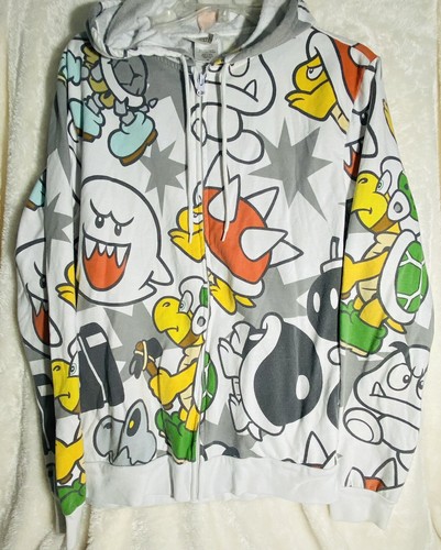 Nintendo SUPER MARIO BROS Zip Up hooded Sweater Size M - 第 1/7 張圖片