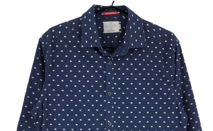 Chemise Scotch And Soda Slim Fit - Rayures Bleu Sur écru, Taille L, 100% Coton (neuve Avec étiquettes)