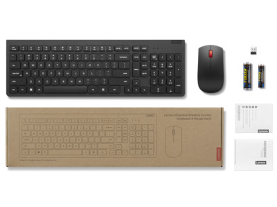 Lenovo Essential Wireless Combo Keyboard&Mouse G2 Black French/France 4X31N50719