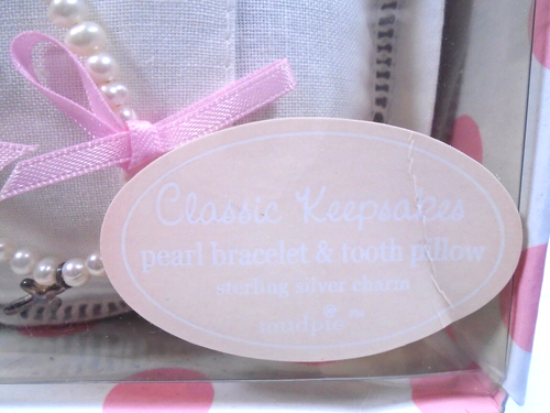 CLEARANCE Baby Girl Angels Watch Over Me Tooth Fairy Pillow Cross Pearl Bracelet - Picture 3 of 6