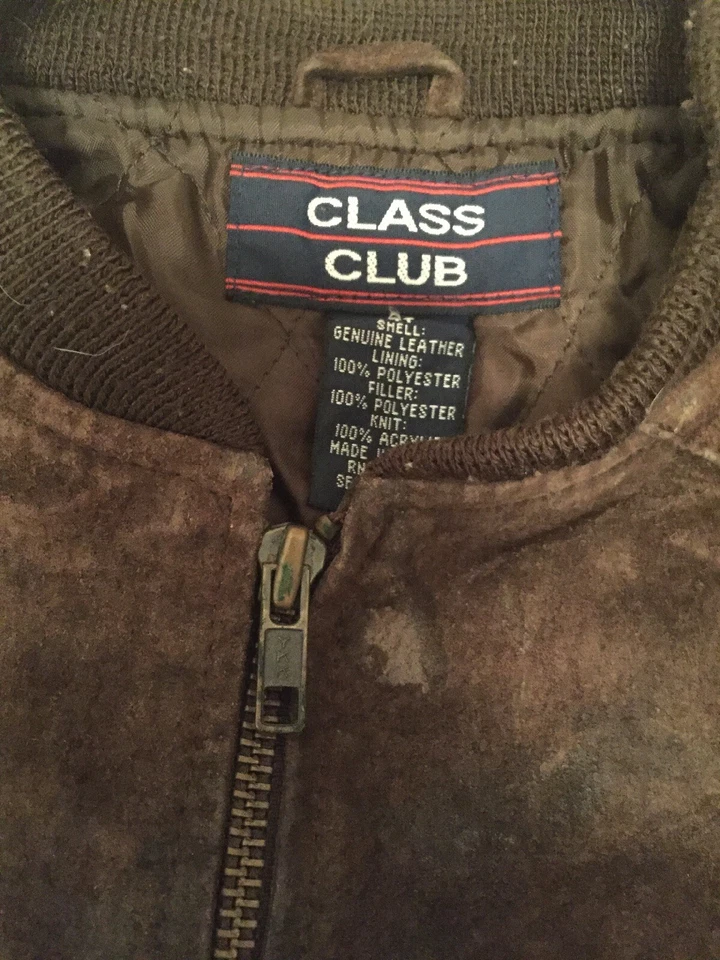 Chaqueta de cuero marrón Class Club para niños talla 4T Foto 3 de 4