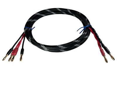 Canare 4S11 HI-FI Bi-Wire Speaker Cable Single Flex Braided 2 to 4 Banana, 6 Ft.