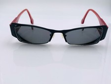 Vintage Koali 6222K Black Metal Red Oval Half-Rimmed Sunglasses FRAMES ONLY