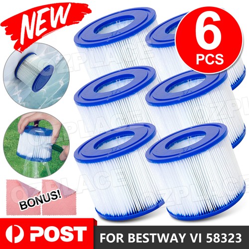 6pcs Lay Z Spa Filter Cartridge Size VI 58323 Bestway Replacement