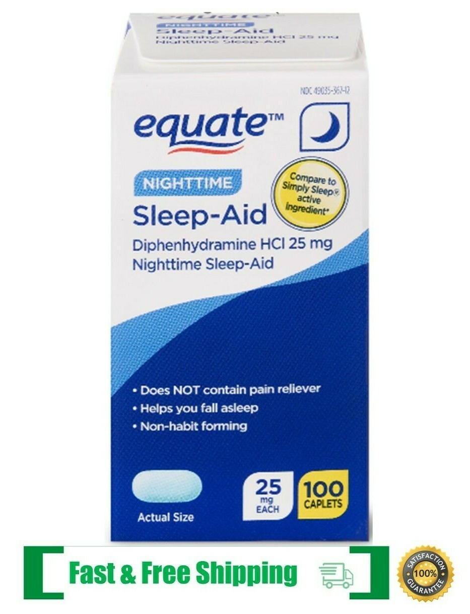 Equate Nighttime Sleep Aid 25 mg, 100 Grelly USA