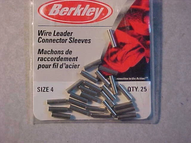 2 paquetes de 25 manguitos de conector Berkley Wire Leader tamaño 4 60-80 lb. 50 LTOTAL Foto 2 de 2