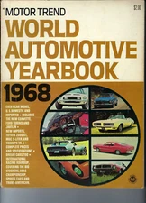1968 new cars in vintage Motor Trend Yearbook. Chevrolet Ford Mopar GTO more