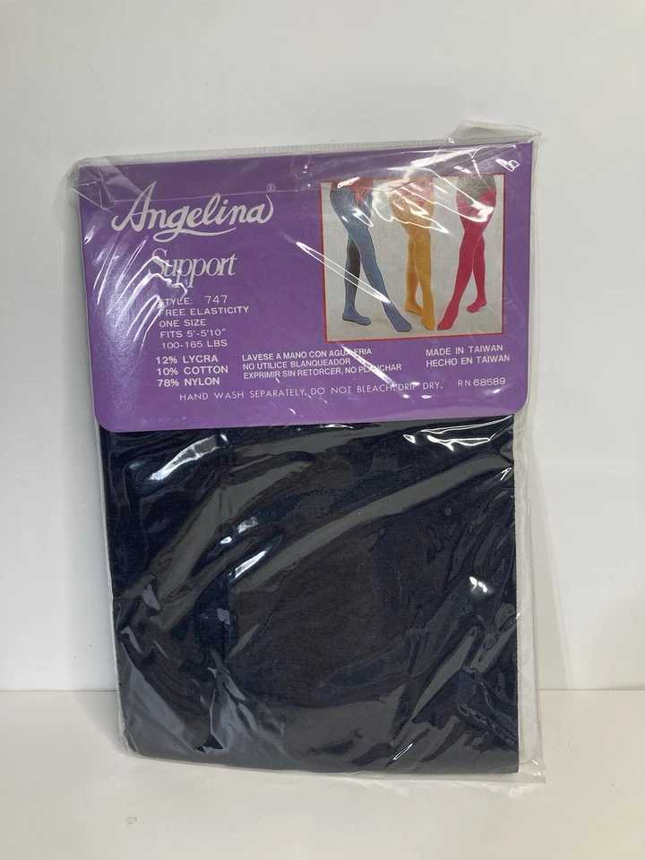 Medias negras opacas de algodón Angelina vintage estilo 747 talla única 100-165 libras nuevas de stock Foto 2 de 4