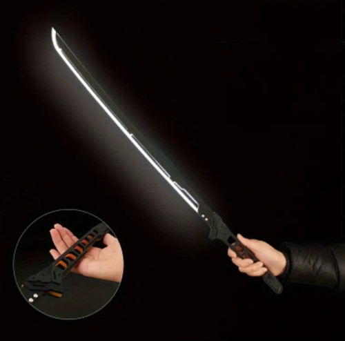 Futuristic Sci-fi Carbon Fiber Katana With Acrylic Blade And Bright White LED - Picture 2 of 5