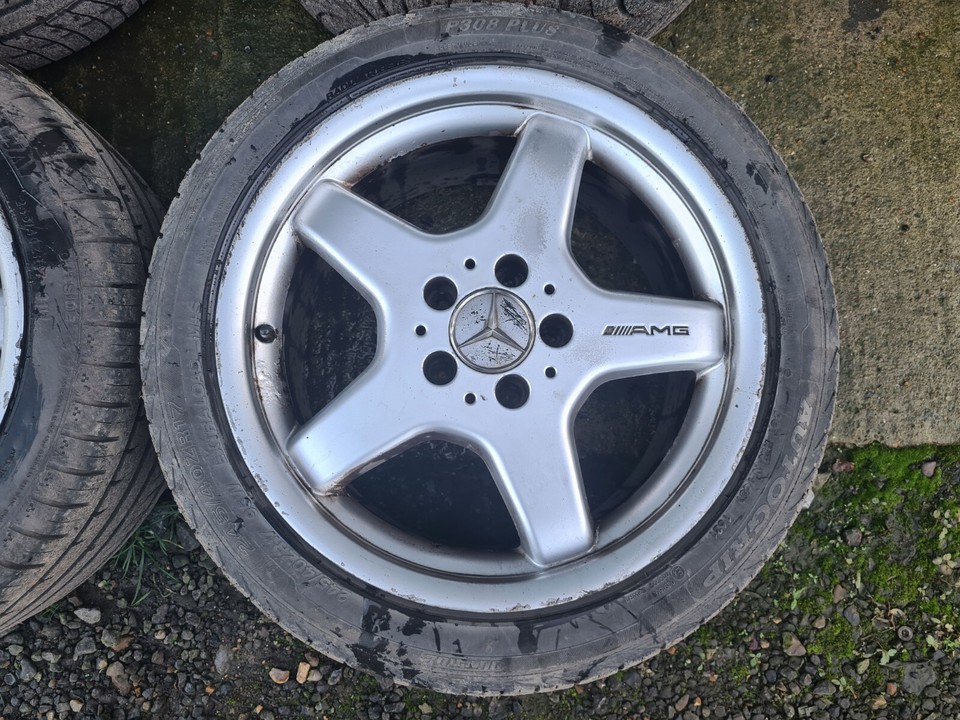 MERCEDES CLK SLK AMG 17” 5X112 STAGGERED ALLOY WHEELS & TYRES 46mm
