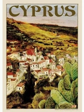 Cyprus Travel Poster Print  Reproduction Giclee Print 11x17