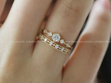 3Ct Simulated Diamond Bridal Ring Set Milgrain Design Eternity Band S925