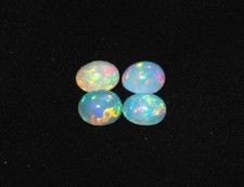 8�10 mm Opal gemstone, Oval Opal Cabochon Natural Ethiopian Opal 2 pieces Lot