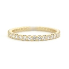 Thin Round Diamond Eternity Ring Wedding Band 14K Yellow Gold Size 6.75, .57 CTW