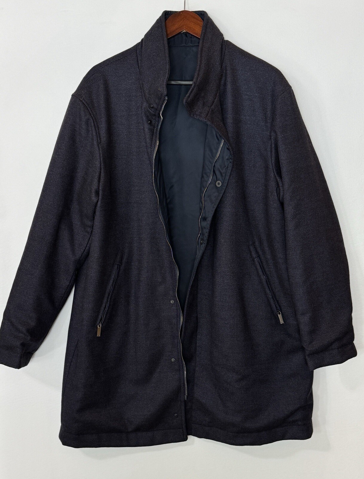 Emporio Armani Wool Blend Reversible Top Coat Size 48 #296 image 2