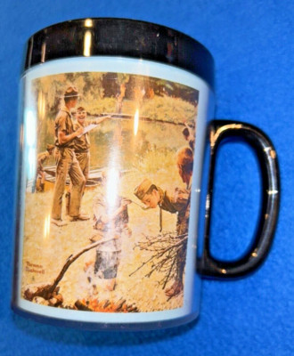 Boy Scouts of America Thermo-Serv Plastic Mug Norman Rockwell Art Camping