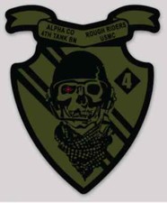 4" marine corps 4th tank battalion rough riders alpha co sticker decal usa made