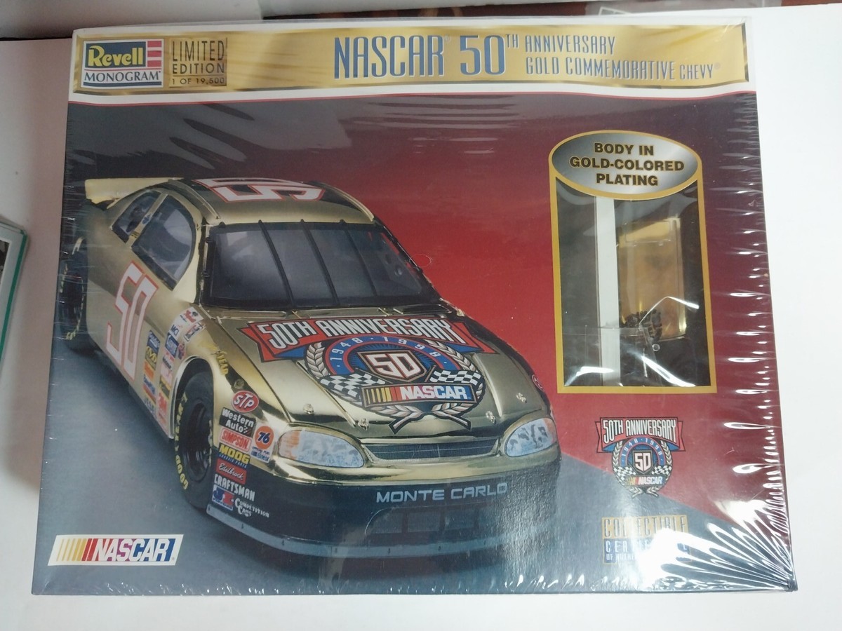 Revell NASCAR 50th Anniversary Gold Chevy Model Kit - 1/24 Scale Collectible