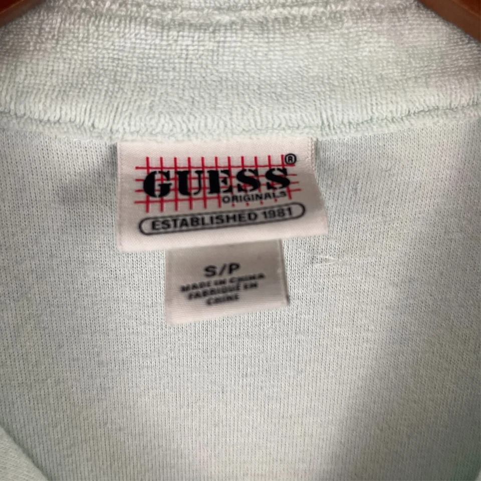Camisa polo para mujer GUESS talla S/P verde azulado tela de felpa gimnasio deportes golf correr Foto 3 de 4
