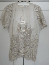 Vintage Lim  s Hand Crochet Shirt Large Sequins