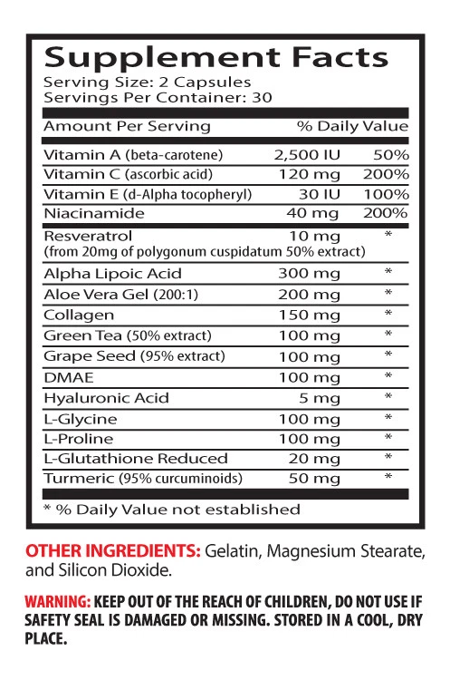 Aloe Vera Gel - Anti-Wrinkle 1400mg - Restoration Of Skin Pills 1B - Image 2 of 4