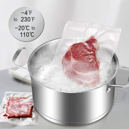 Confezione 100 Sacchetti Sigillanti Sottovuoto Quart 8x12 Resistenti Goffrati Salva Alimenti - Foto 4 di 7