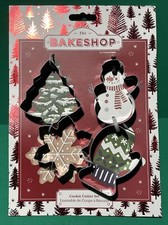 The Bakeshop Christmas 4pc Stainless Steel Cookie Cutters New   